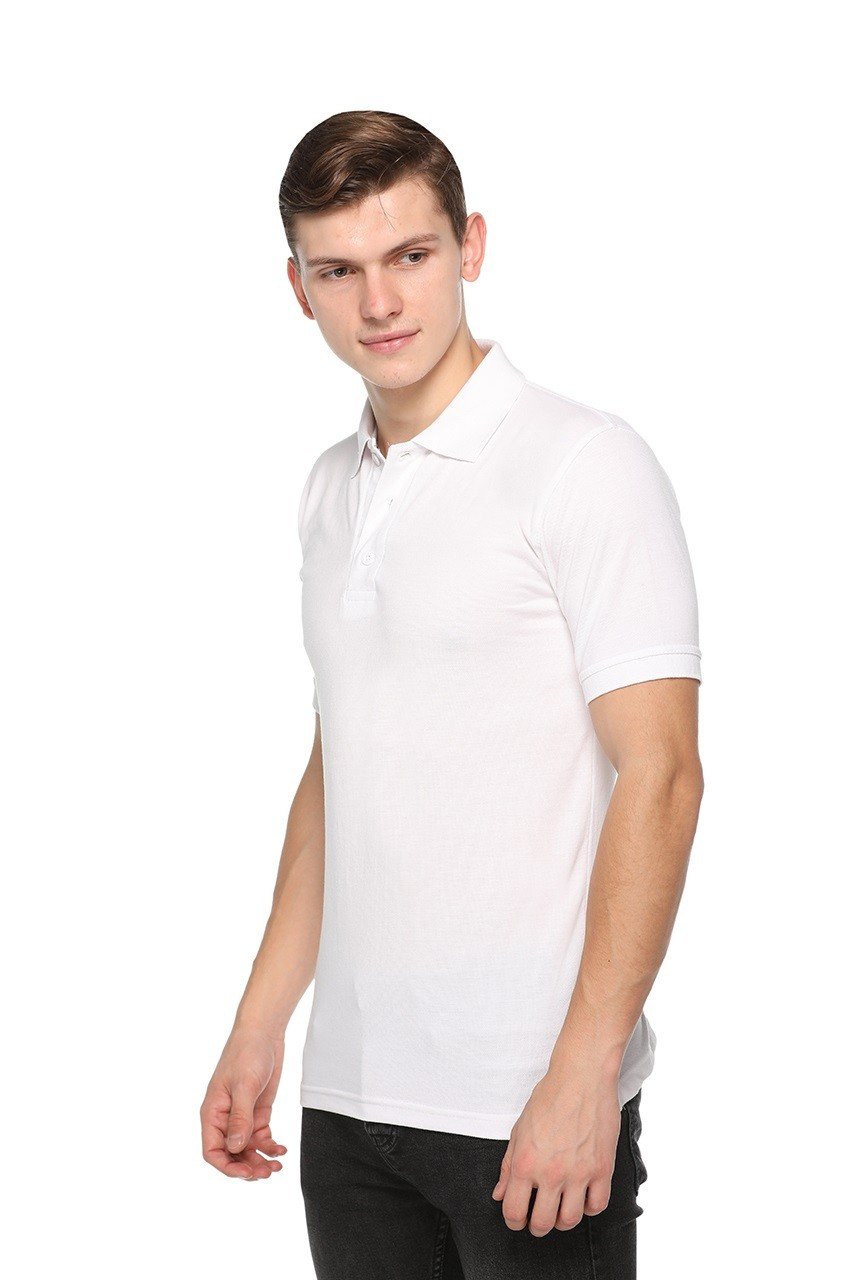 Pikmee Fast Tees White polo t shirt