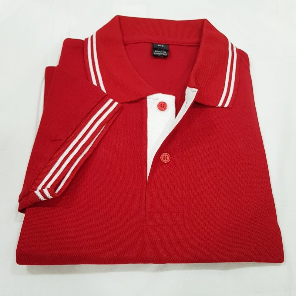 Chrome Double-Tipping 230 GSM Cotton T-Shirt - Red