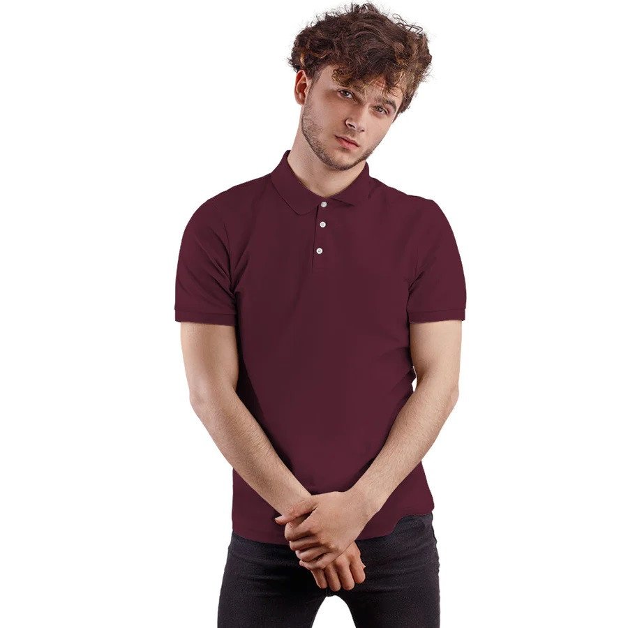 Maroon Polo T-Shirt – Cotton PQ