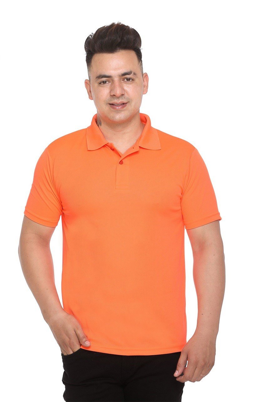 Sports Republic Acti-Play Dryfit Orange Color Polo T-Shirts - Men