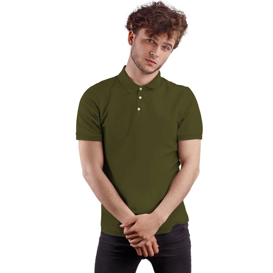 Olive Green Polo T-Shirt – Cotton PQ