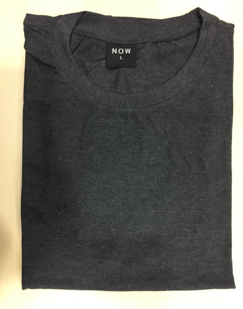 Now Round neck Cotton T-shirt - Charcoal Grey