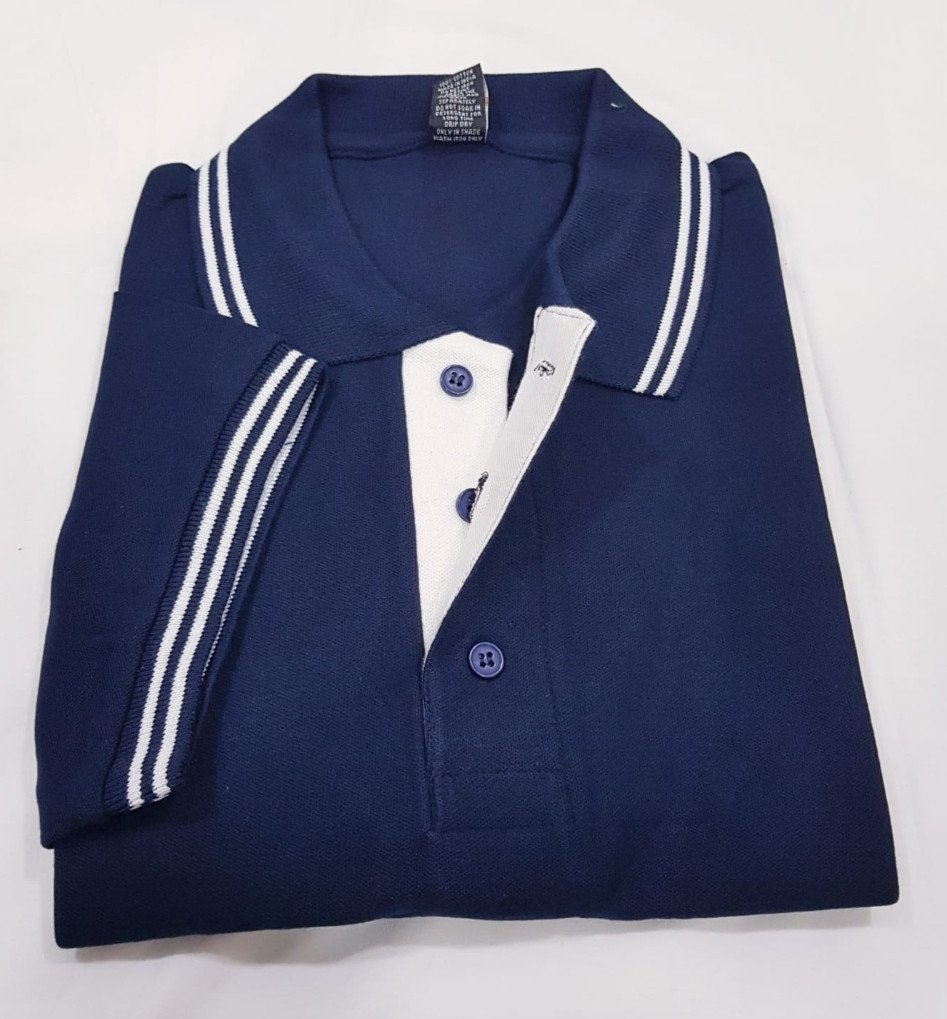 Chrome Double-Tipping 230 GSM Cotton T-Shirt - Navy Blue